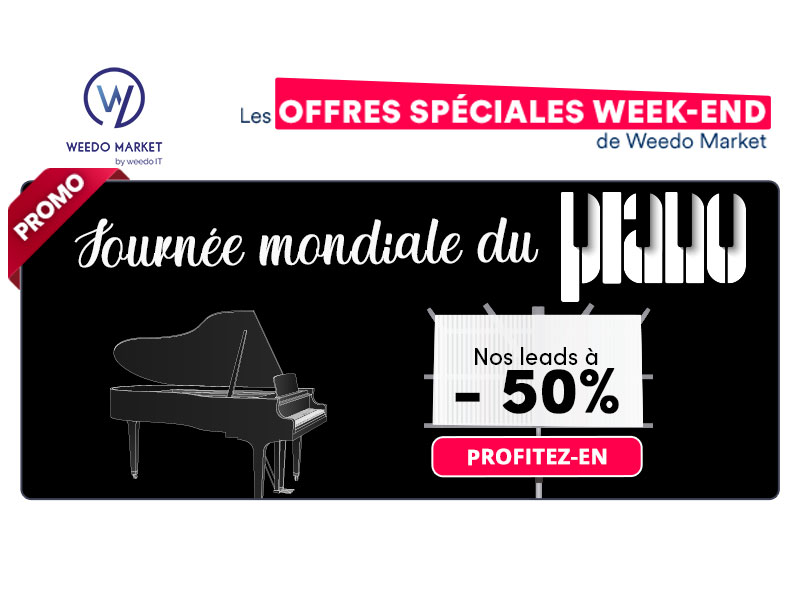 Journée mondiale du piano : vos leads à -50% ! 🎹